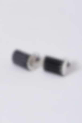 Black Onyx Cufflinks In Sterling Silver (Set of 2) by Plume Men at Pernia's Pop Up Shop