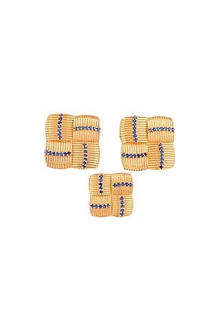 Yellow Gold Plated Sherwani Buttons In Sterling Silver (Set of 13) by Plume Men