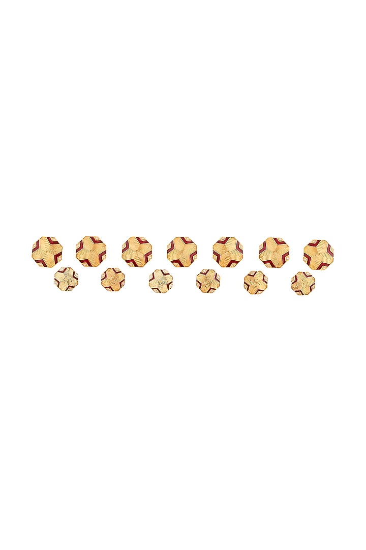 Yellow Sherwani Buttons In Sterling Silver (Set of 13) by Plume Men at Pernia's Pop Up Shop