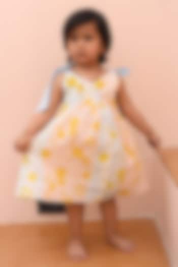 Multi-Colored Cotton Floral Printed Dress For Girls by PLUMCHEEKS at Pernia's Pop Up Shop