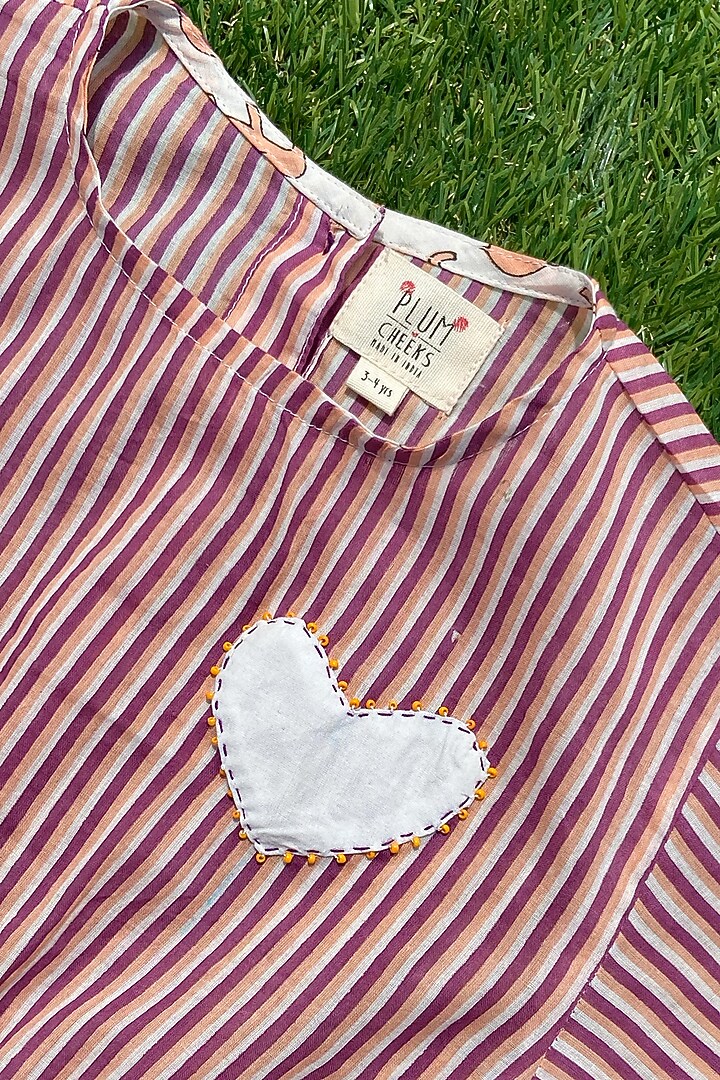 Peach Cotton Jumpsuit For Girls by PLUMCHEEKS at Pernia's Pop Up Shop