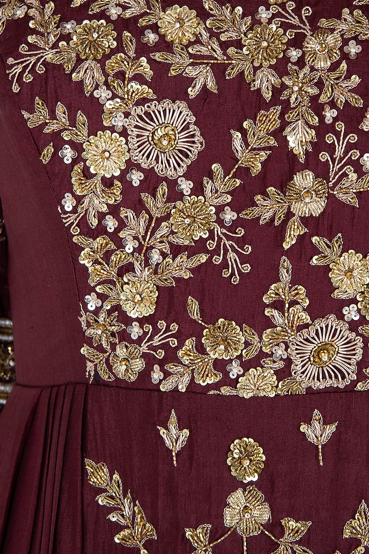 Grape embroidered anakali gown set available only at Pernia's Pop Up Shop.