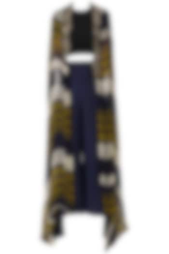 Olive green and navy blue printed cape available only at Pernia's Pop Up Shop.