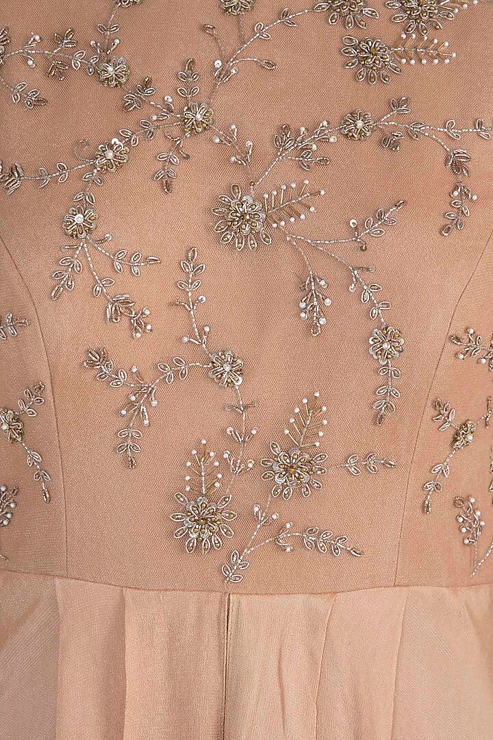Orange embroidered anarkali set available only at Pernia's Pop Up Shop.