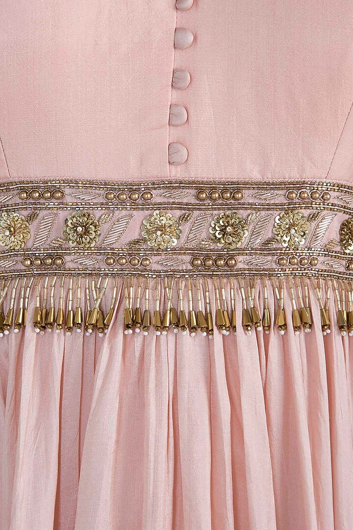 Pink embroidered anarkali set available only at Pernia's Pop Up Shop.