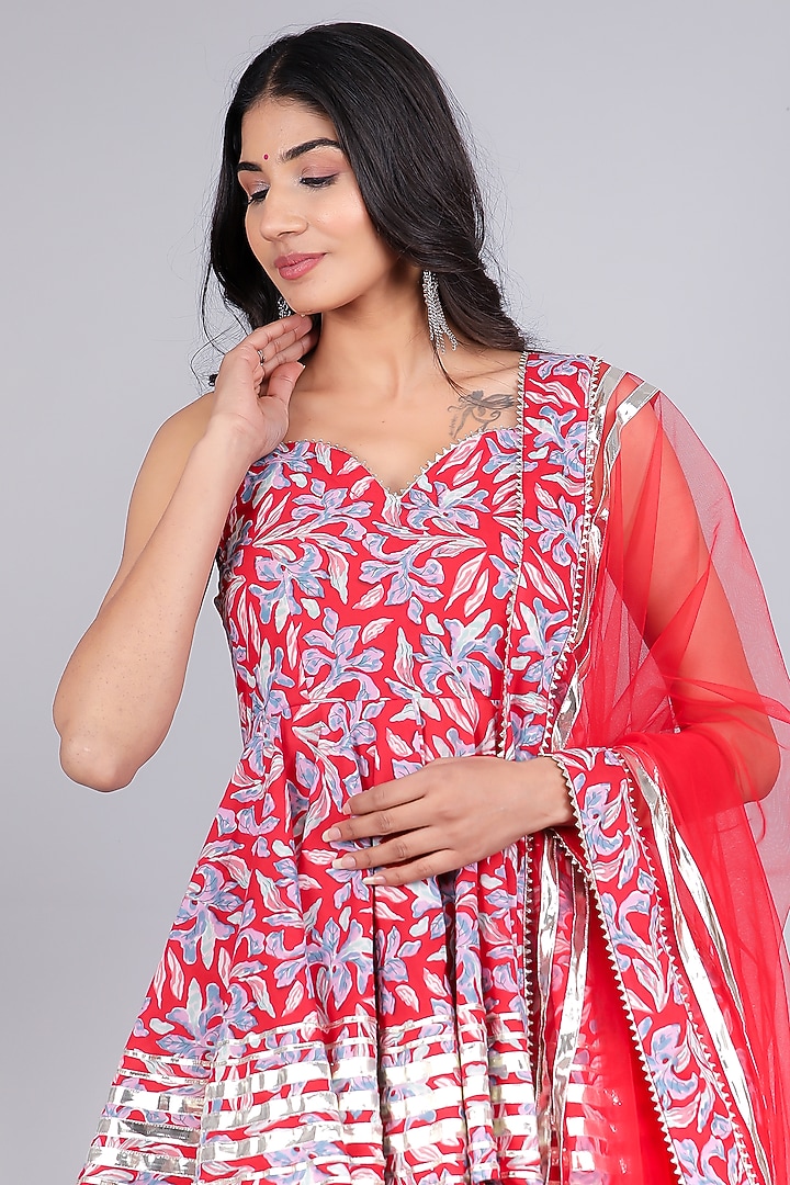 Red Cotton Sharara Set by Pomcha Jaipur at Pernia's Pop Up Shop