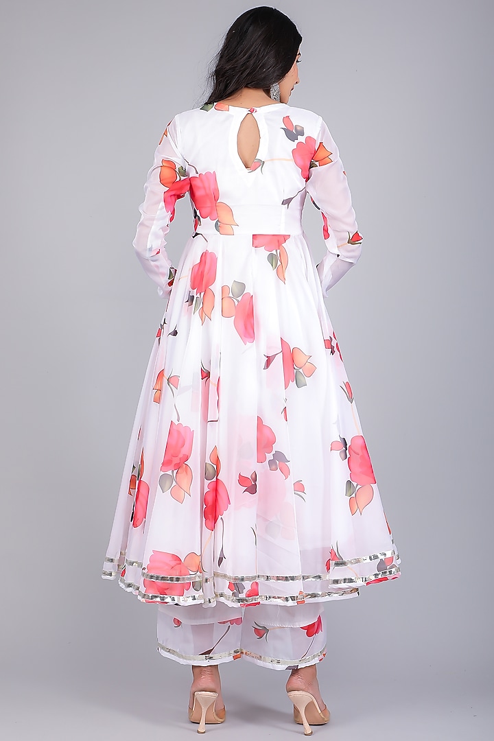 White Organza Anarkali Set by Pomcha Jaipur at Pernia's Pop Up Shop