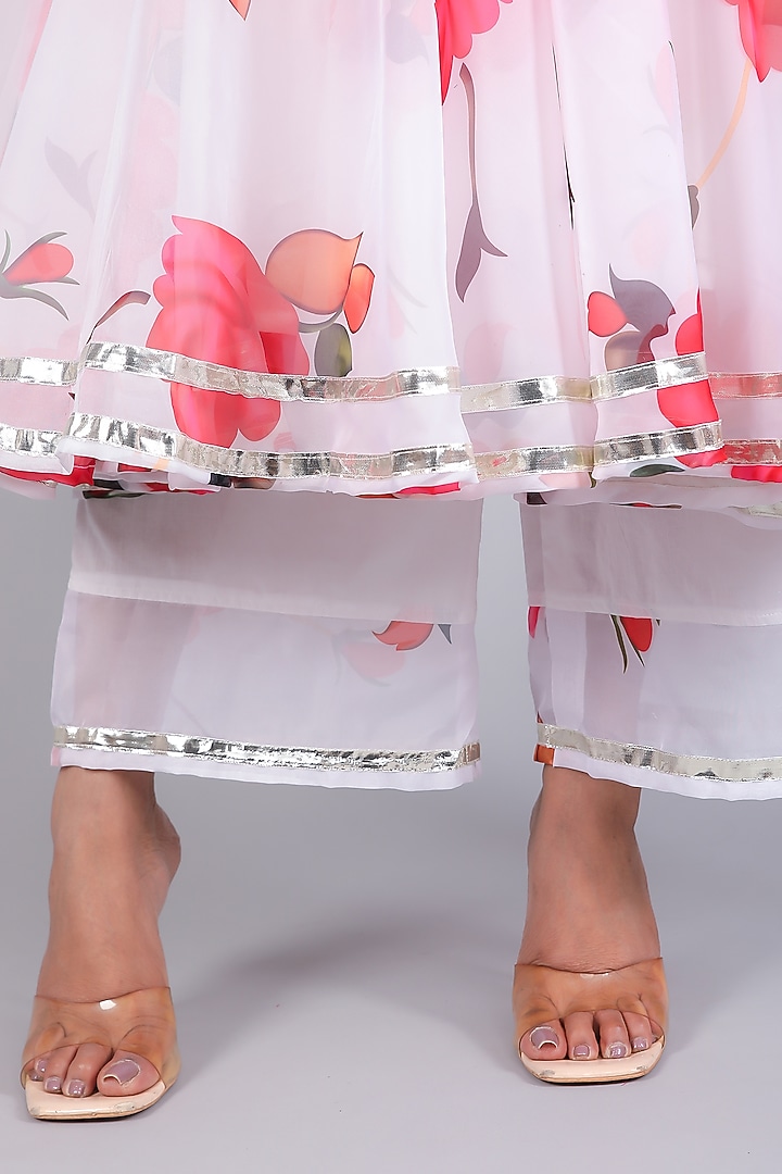 White Organza Anarkali Set by Pomcha Jaipur at Pernia's Pop Up Shop