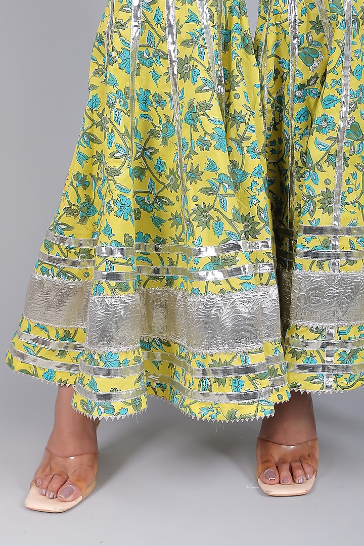 Yellow Cotton Sharara Set by Pomcha Jaipur at Pernia's Pop Up Shop