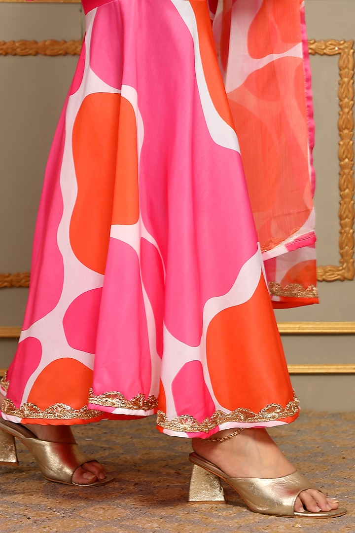 Pink & Orange Muslin Sharara Set by Pomcha Jaipur at Pernia's Pop Up Shop
