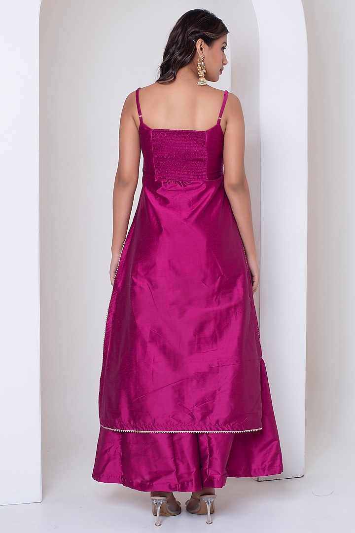 Rani Pink Cotton Silk Gota Patti Work Kurta Set by Pomcha Jaipur at Pernia's Pop Up Shop