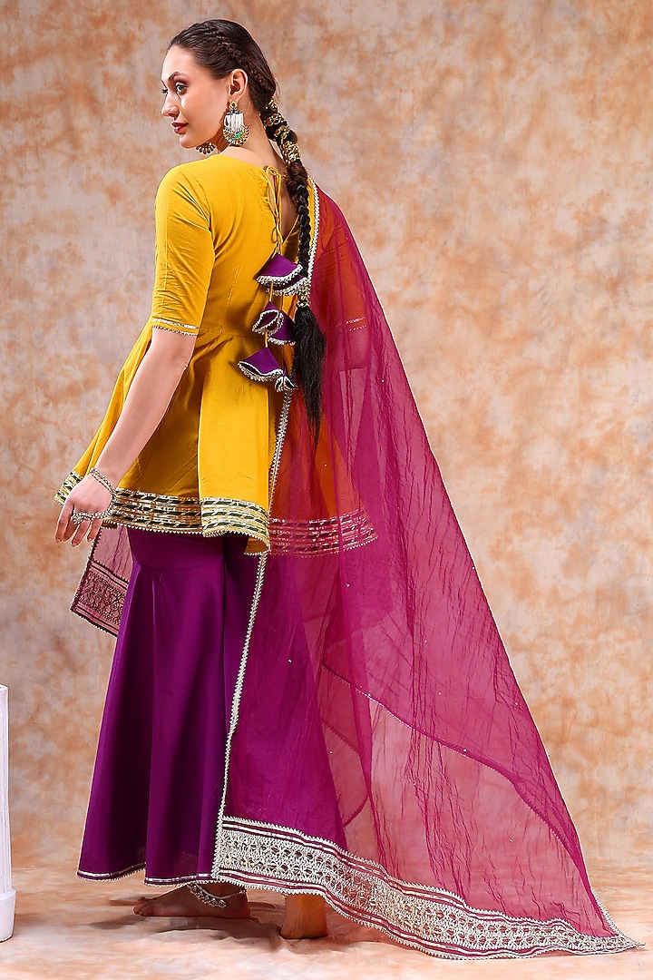 Purple Cotton Sharara Set by Pomcha Jaipur at Pernia's Pop Up Shop