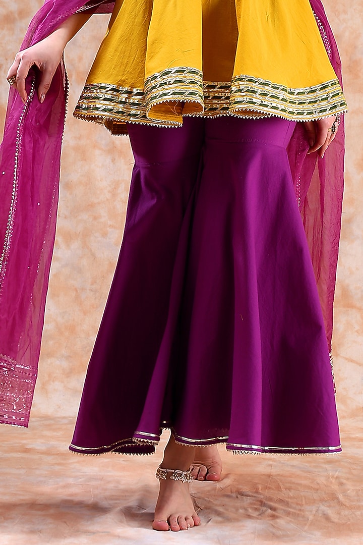 Purple Cotton Sharara Set by Pomcha Jaipur at Pernia's Pop Up Shop
