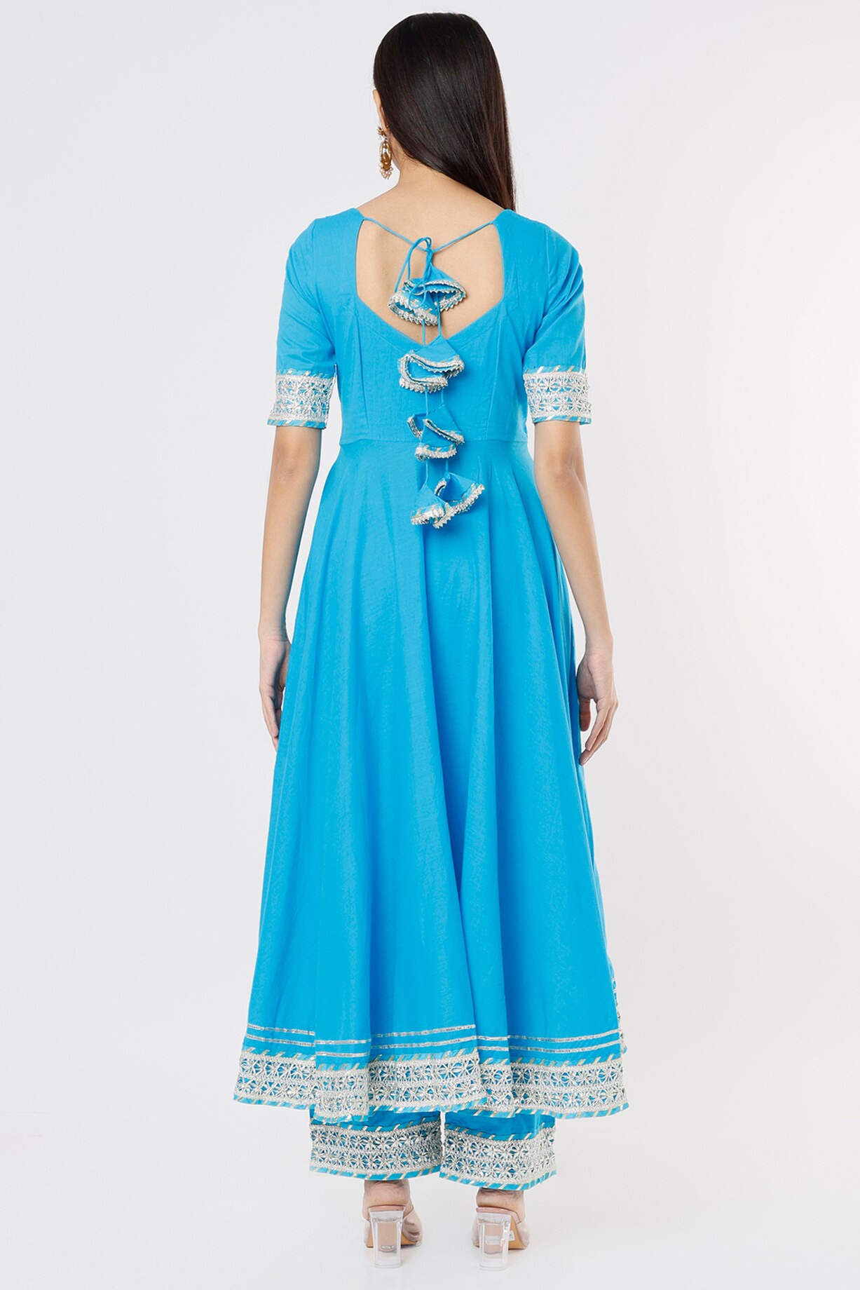 Powder Blue Embroidered Anarkali Set Design by Pomcha Jaipur at Pernia's  Pop Up Shop 2024