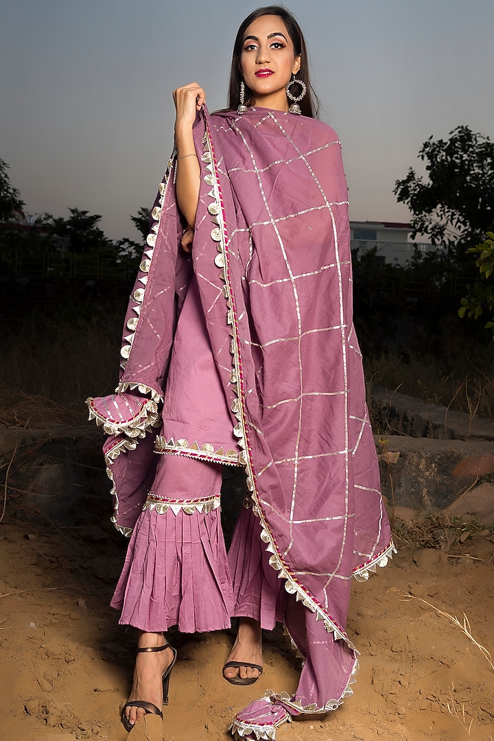 Purple Cotton Sharara Set by Pomcha Jaipur at Pernia's Pop Up Shop