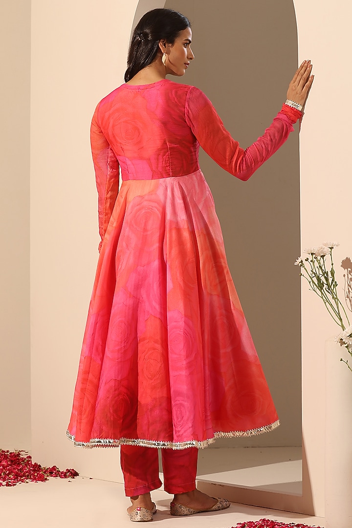 Pink Muslin Anarkali Set by Pomcha Jaipur at Pernia's Pop Up Shop