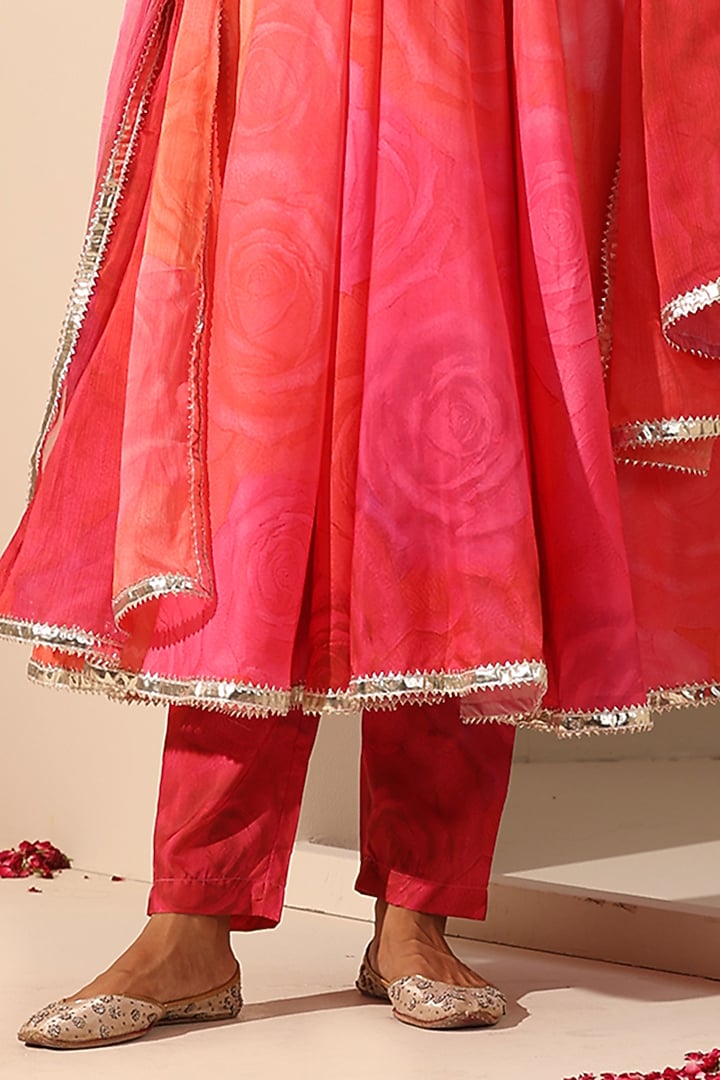Pink Muslin Anarkali Set by Pomcha Jaipur at Pernia's Pop Up Shop