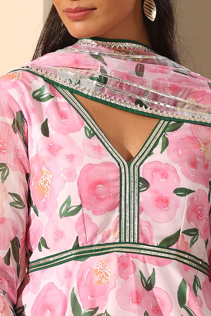Pink Muslin Printed Party Wear Sharara Set by Pomcha Jaipur at Pernia's Pop Up Shop