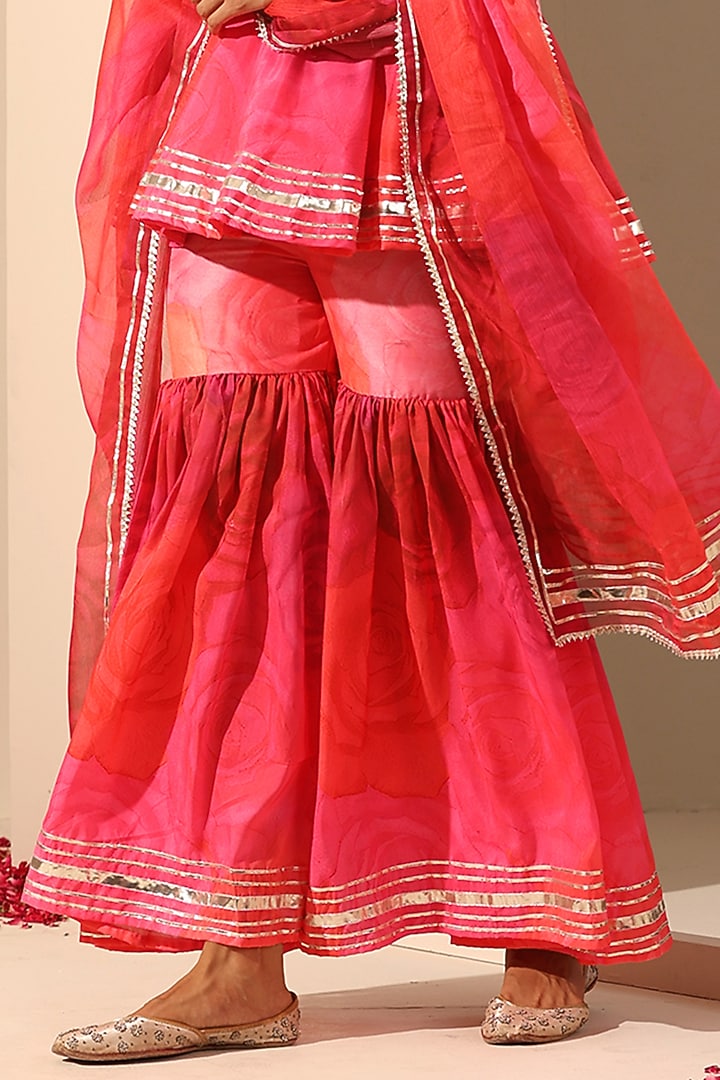 Pink Muslin Printed Sharara Set by Pomcha Jaipur at Pernia's Pop Up Shop