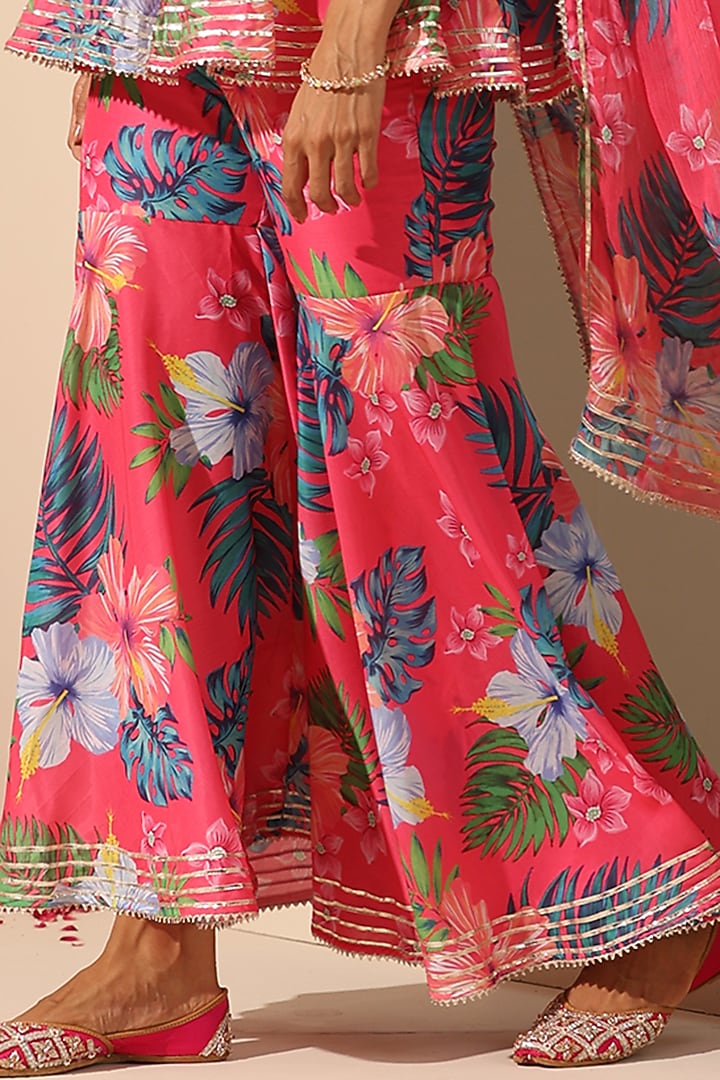 Pink Muslin Printed Sharara Set by Pomcha Jaipur at Pernia's Pop Up Shop