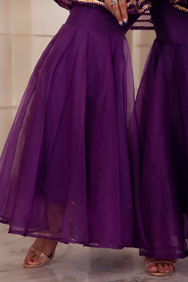 Purple Organza Sharara Set by Pomcha Jaipur at Pernia's Pop Up Shop