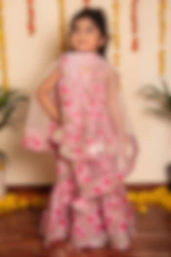 Pink Cotton Printed Sharara Set For Girls by POMCHA at Pernia's Pop Up Shop