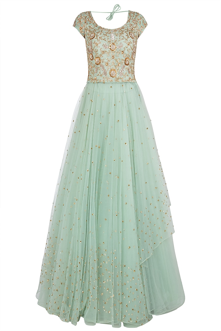 Ice blue embroidered gown available only at Pernia's Pop Up Shop.