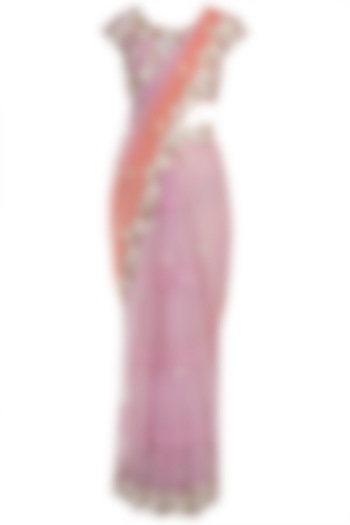 Lavender shaded embroidered saree set available only at Pernia's Pop Up Shop.