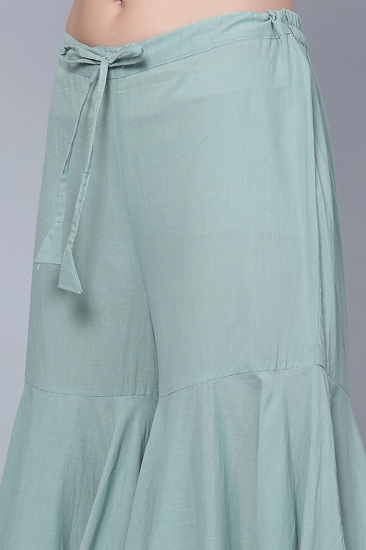 Mint Green Cotton Sharara Set by Pomcha Jaipur at Pernia's Pop Up Shop
