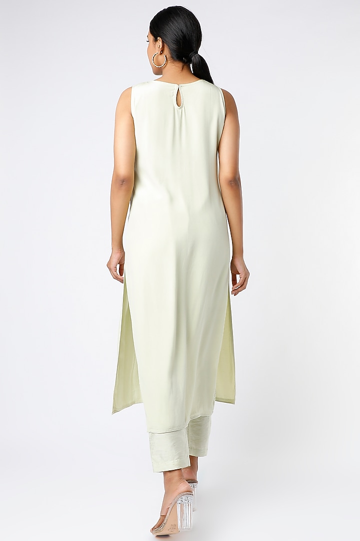 Mint Green Sequins Embroidered Kurta Set by PNA BY PRAGATI ARORA at Pernia's Pop Up Shop