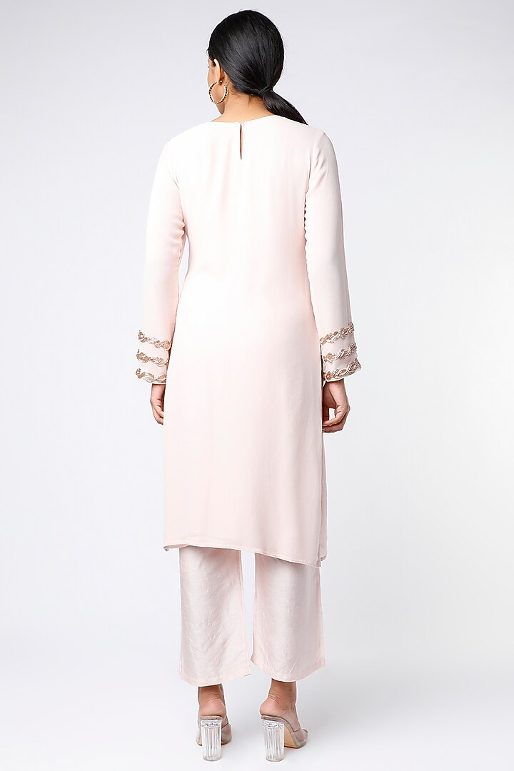 Blush Pink Embroidered Kurta Set by PNA BY PRAGATI ARORA at Pernia's Pop Up Shop
