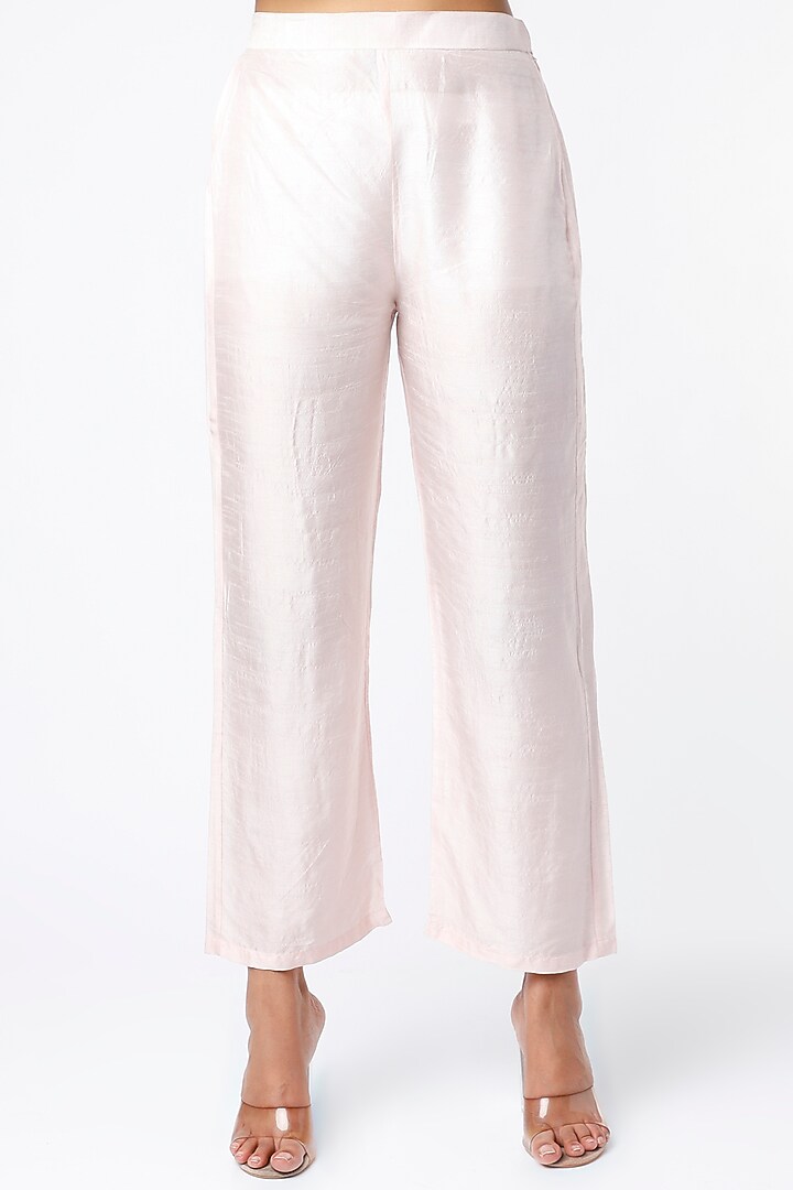 Blush Pink Embroidered Kurta Set by PNA BY PRAGATI ARORA at Pernia's Pop Up Shop