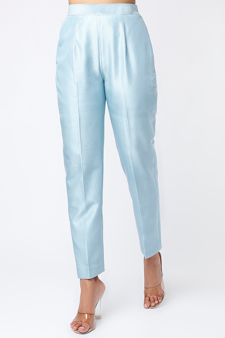 Light Blue Embroidered Short Kurta Set by PNA BY PRAGATI ARORA at Pernia's Pop Up Shop