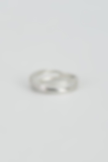 White Rhodium Finish Zircon Ring In Sterling Silver by Pinklane by Rashi