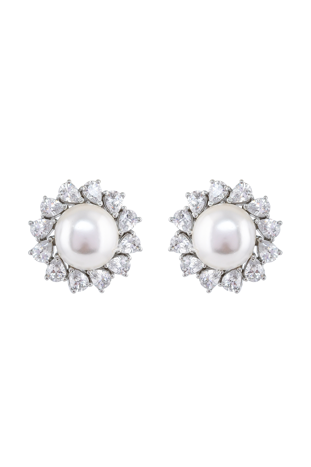 Silver & Zircon Stud Earrings - From Rajasthan Silver & Zircon Stud Earrings - From Rajasthan