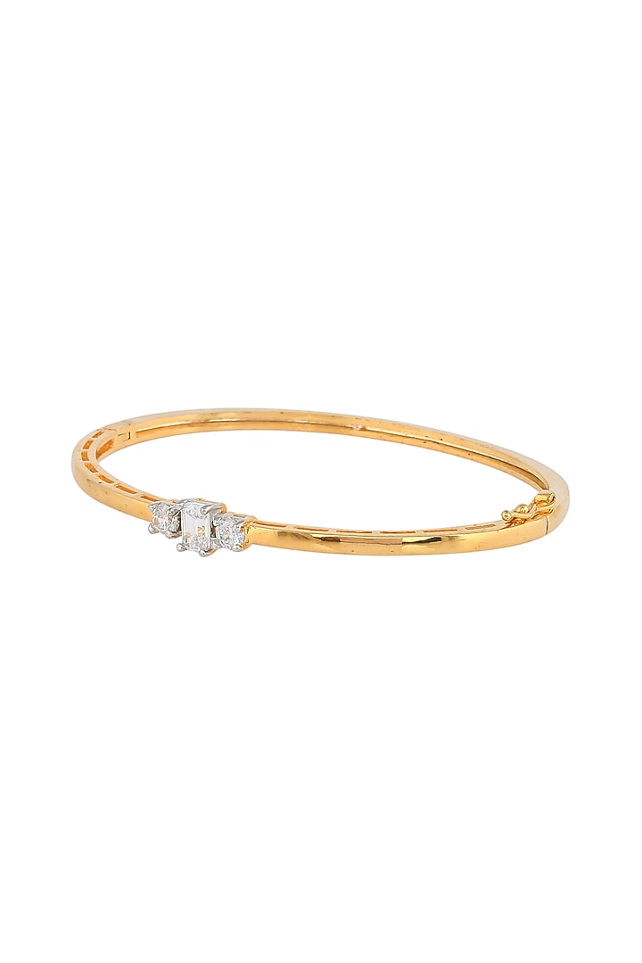 Silver Rhodium Finish Zircon Handcuff In Sterling Silver by Pinklane by Rashi at Pernia's Pop Up Shop