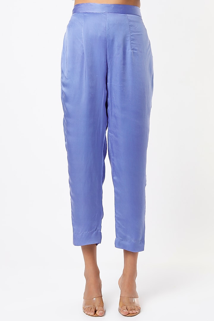Blue Hand Embroidered Tunic Set by Made in Pinkcity at Pernia's Pop Up Shop