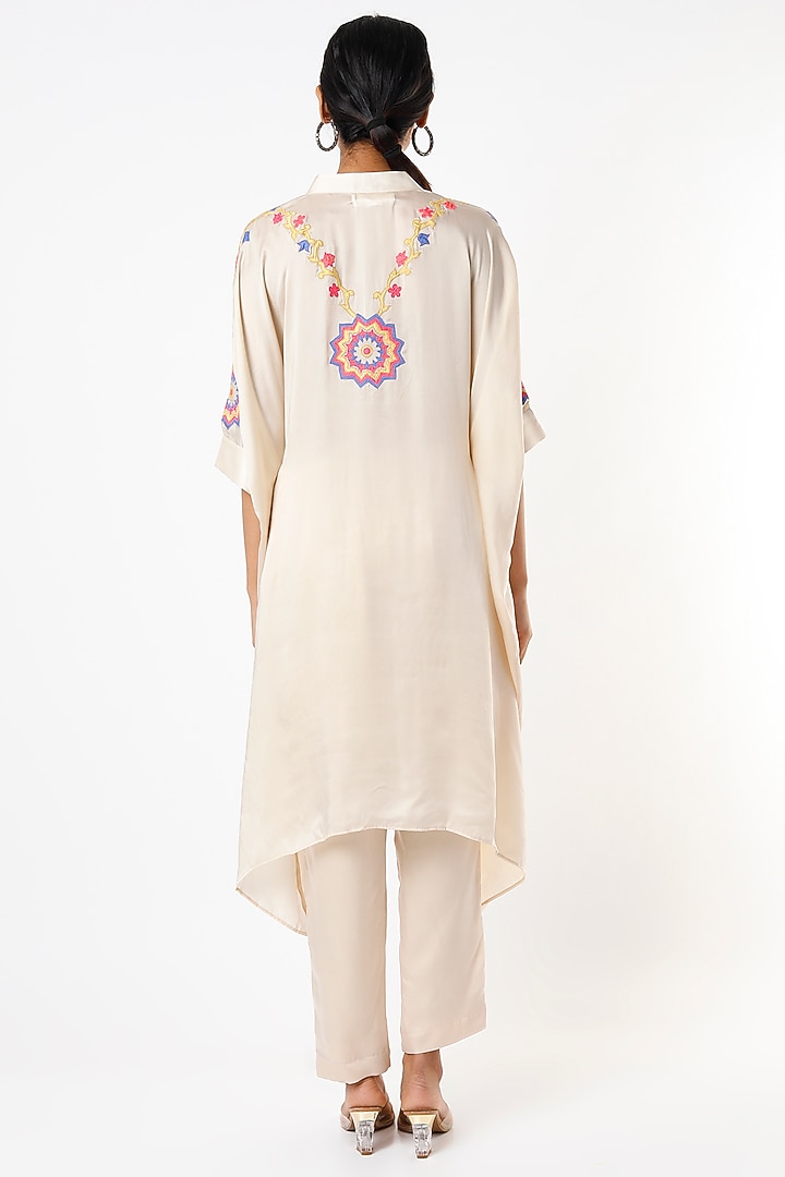 Ivory Silk Blend Tunic Set by Made in Pinkcity at Pernia's Pop Up Shop