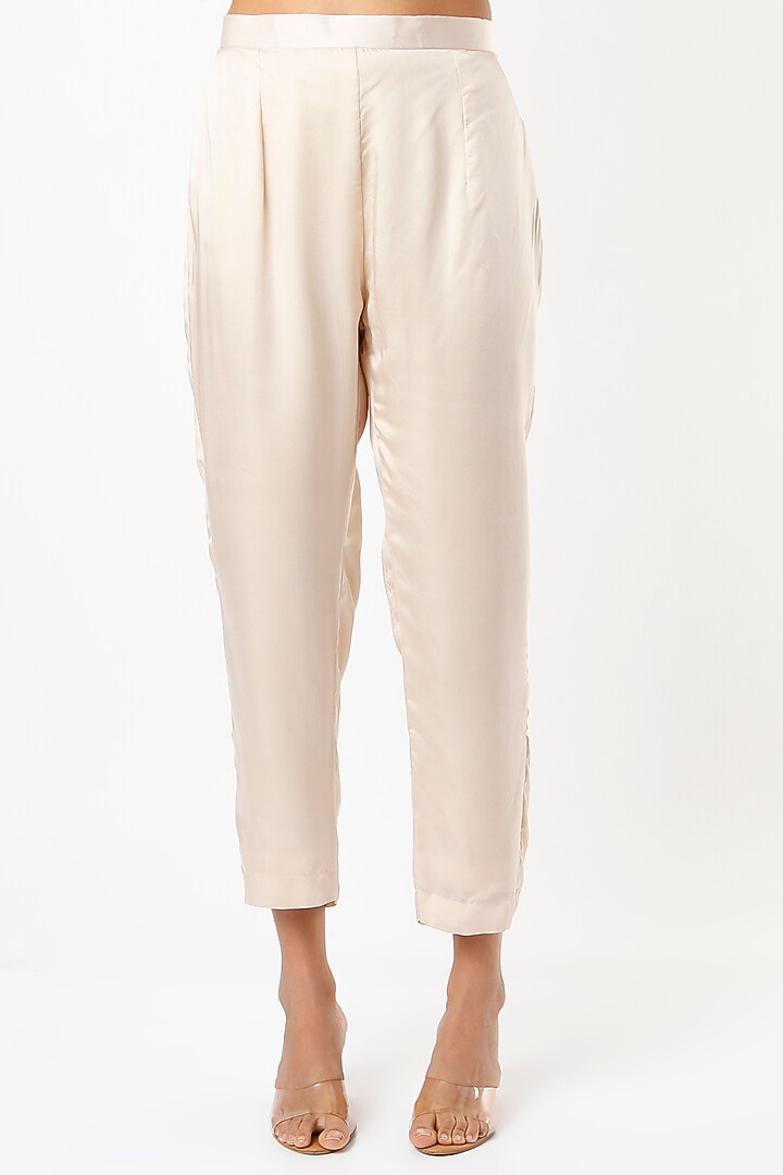 Ivory Silk Blend Tunic Set by Made in Pinkcity at Pernia's Pop Up Shop