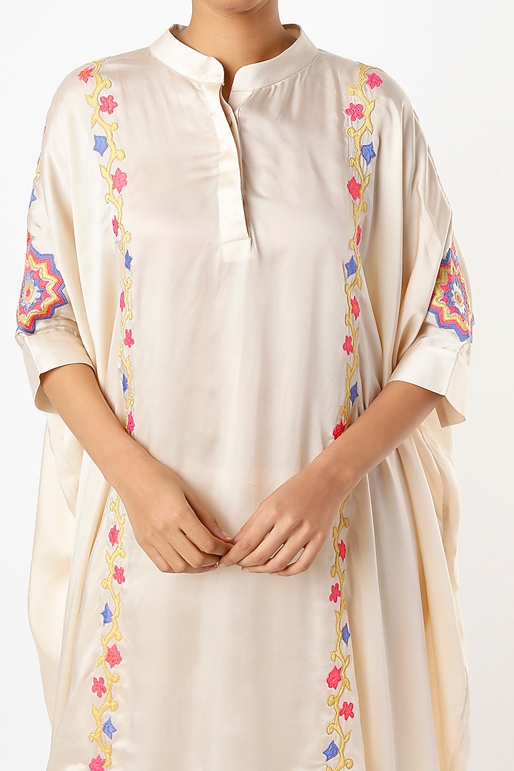 Ivory Silk Blend Tunic Set by Made in Pinkcity at Pernia's Pop Up Shop