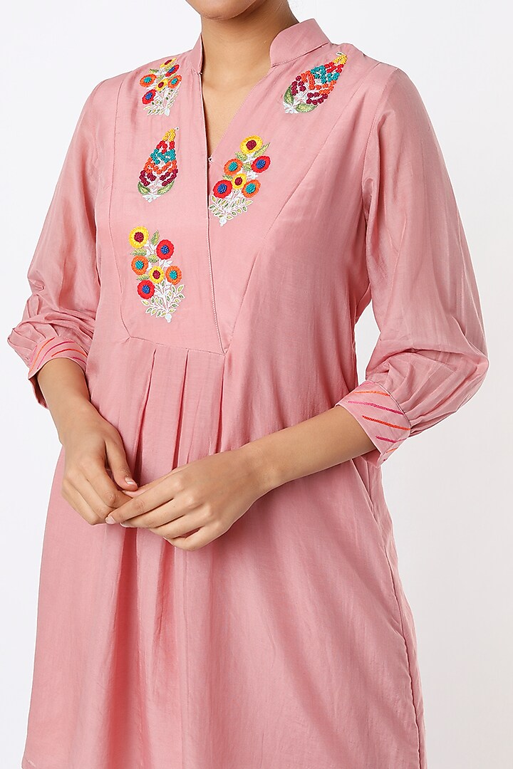 Rose Gold Cotton Silk Tunic Set by Made in Pinkcity at Pernia's Pop Up Shop