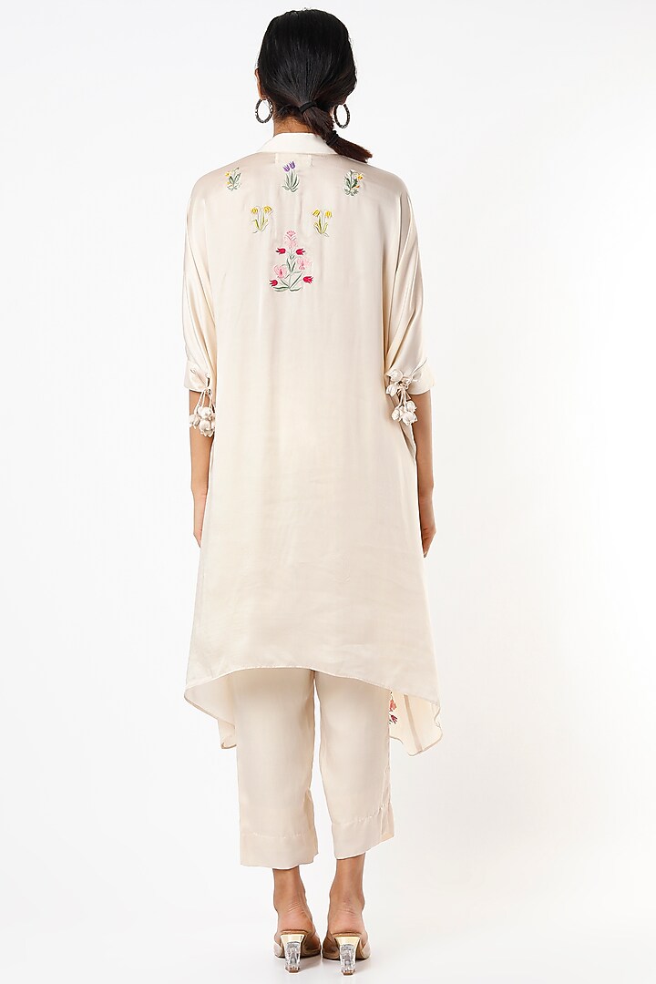 Ivory Embroidered Tunic Set by Made in Pinkcity at Pernia's Pop Up Shop