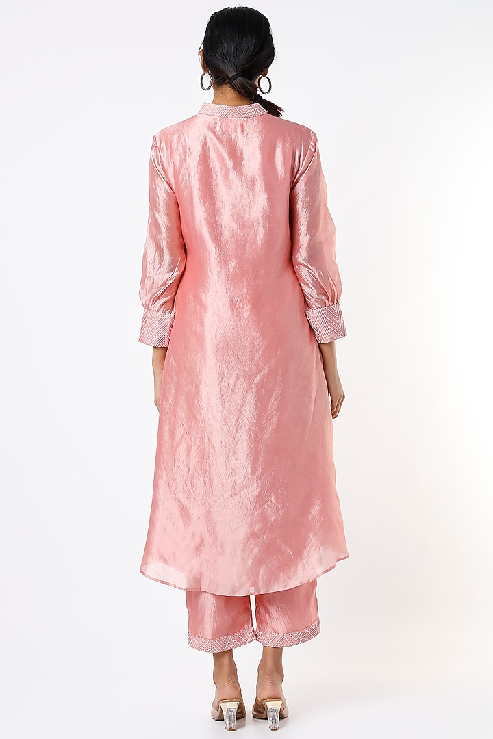 Rose Gold Hand Embroidered Tunic Set by Made in Pinkcity at Pernia's Pop Up Shop