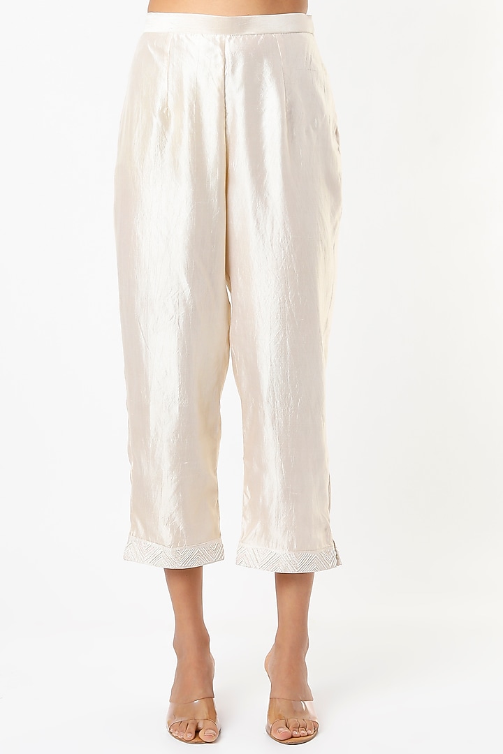 Ivory Hand Embroidered Tunic Set by Made in Pinkcity at Pernia's Pop Up Shop