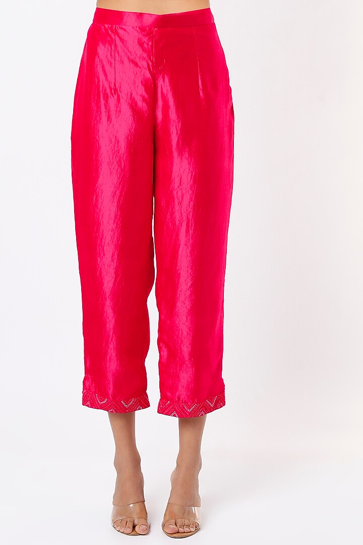 Red Hand Embroidered Tunic Set by Made in Pinkcity at Pernia's Pop Up Shop
