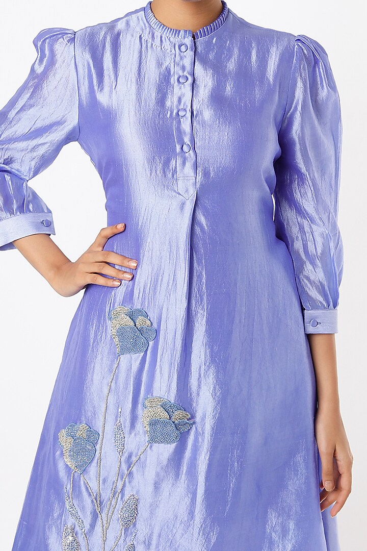 Blue Embroidered Tunic Set by Made in Pinkcity at Pernia's Pop Up Shop