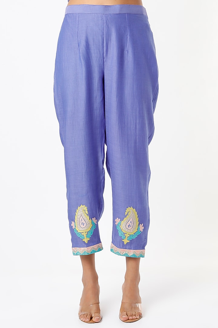 Blue Chanderi Silk Tunic Set by Made in Pinkcity at Pernia's Pop Up Shop