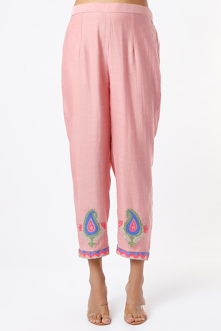 Rose Gold Chanderi Silk Tunic Set by Made in Pinkcity at Pernia's Pop Up Shop
