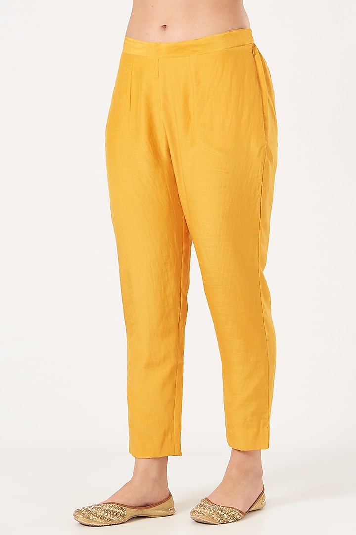 Yellow Embroidered Tunic Set by Made in Pinkcity at Pernia's Pop Up Shop