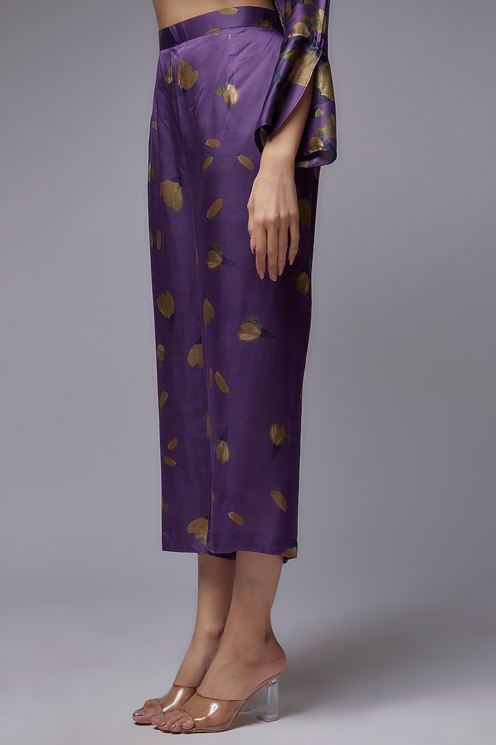 Purple Modal Satin Printed Co-Ord Set by Made in Pinkcity at Pernia's Pop Up Shop